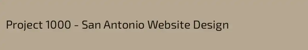Project 1000 - San Antonio Website Design